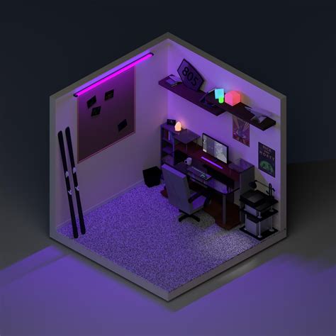 Computer Gaming Room, Gaming Room Setup, Isometric Art, Isometric ...