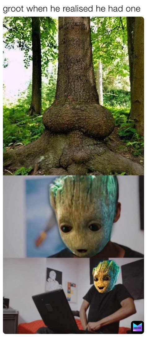 groot when he realised he had one | @gaykid1234 | Memes