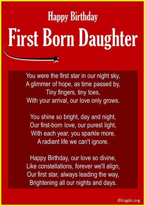 10 Best Birthday Poems about First Born Daughter - EngDic