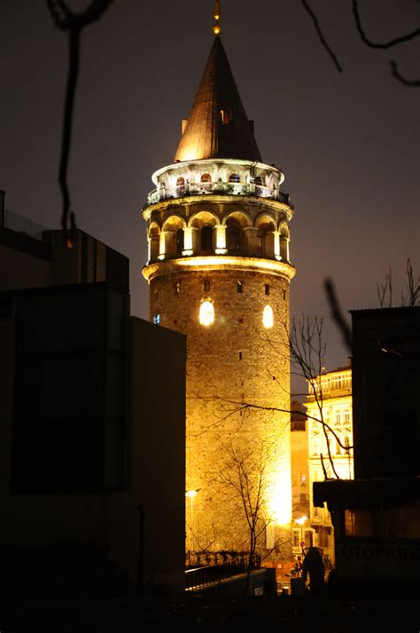 Galata Tower at Night - The Galata Tower (Galata Kulesi in Turkish) — called Christea Turris ...