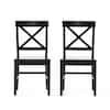 Noble House Roshan Black Wood Dining Chair (Set of 2) 41118 - The Home Depot