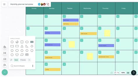 Monthly Planner Template | Online Monthly Planner | Creately