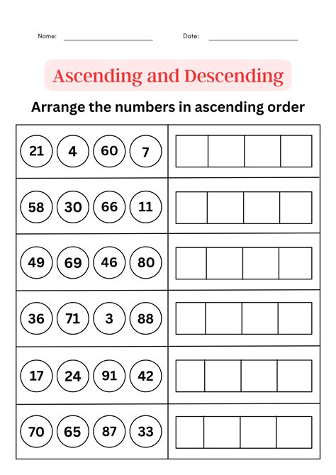 Ascending and descending order worksheet 1 to 100 - Ordering numbers math book | Made By Teachers