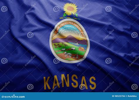 Flag of Kansas state stock photo. Image of standard, background - 98525756