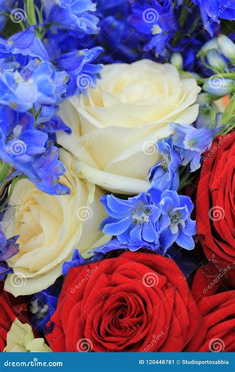 Red White and Blue Wedding Flowers Stock Image - Image of decorations ...