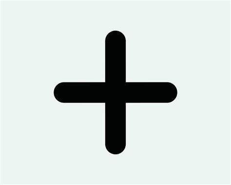 Cross Sign Plus Add Addition Math Mathematics Additional Black and White Line Icon Symbol Vector ...