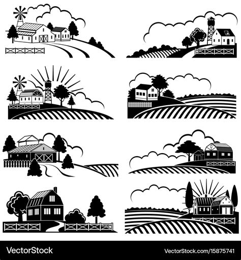 Farm Landscape Silhouette | See More...