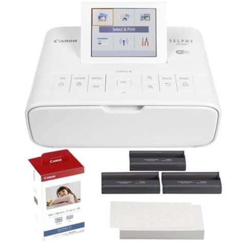 Canon Selphy CP1300 Compact Photo Printer White + KP-108IN Selphy 4x6 ...