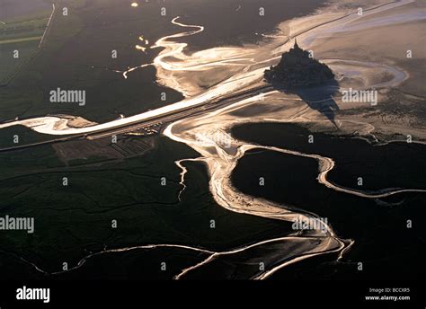 France, Manche, Mont Saint Michel (aerial view Stock Photo - Alamy