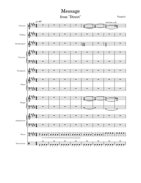 Message - Vangelis Sheet music for Tenor, Harpsichord, Organ ...