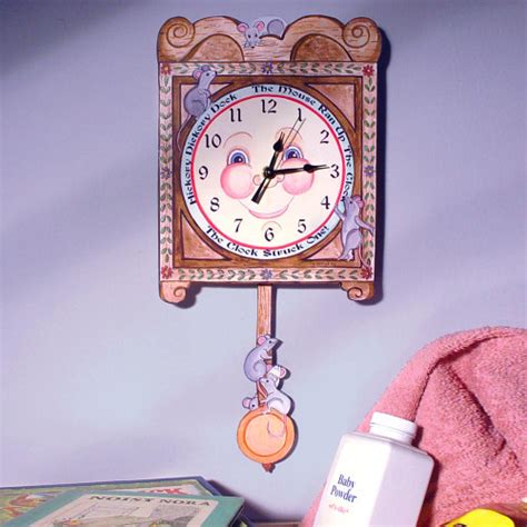 Hickory Dickory Dock Pendulum Wall Clock from Modern Artisans