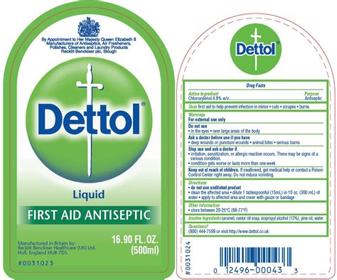 DETTOL FIRST AID ANTISEPTIC- chloroxylenol solution