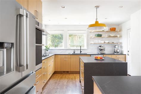 Mid-Century Modern Kitchen with Yellow & Green