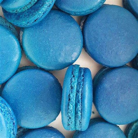 Pin by eden on blue | Macarons, French deserts, Blue macarons