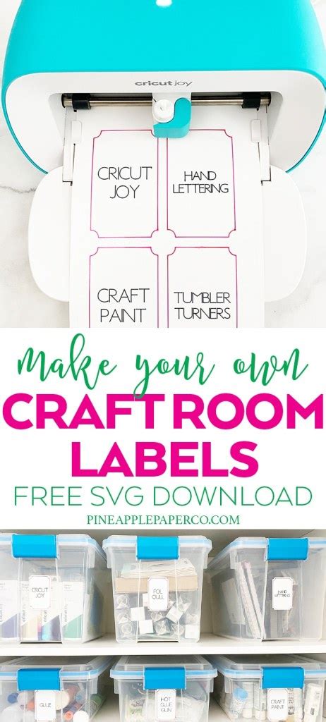 Make Craft Room Labels with Cricut Joy - Pineapple Paper Co.