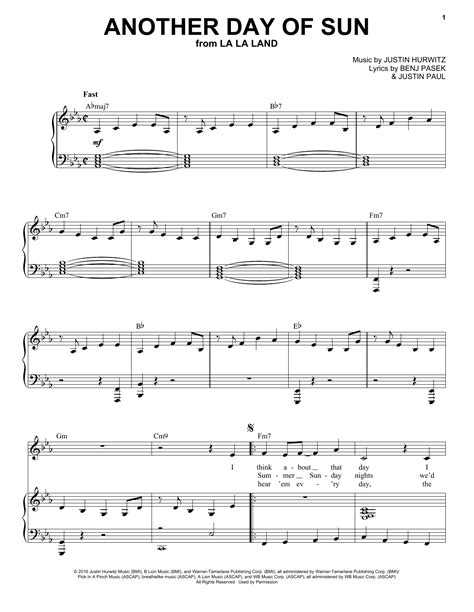 Another Day Of Sun | Sheet Music Direct