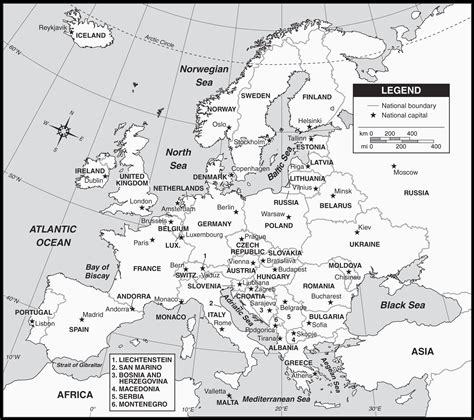 Black and White Political Map Of Europe | secretmuseum