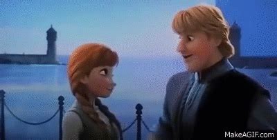 Anna and Kristoff Kiss Scene Frozen on Make a GIF