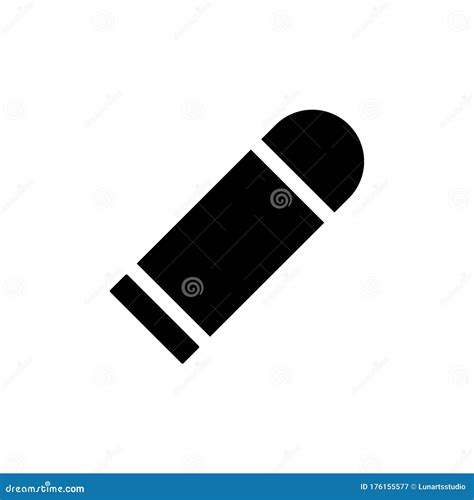 Bullet Icon, Isolated, Black on the White Background. Vector Stock Vector - Illustration of ammo ...