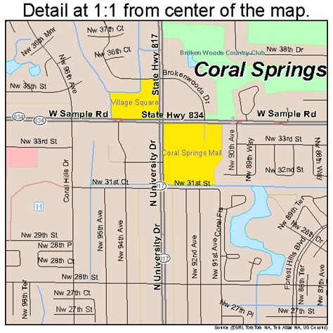 Coral Springs Florida Street Map 1214400