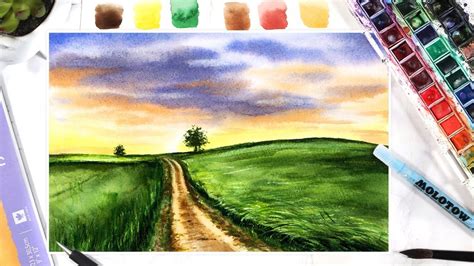 Online Course: Simple Watercolor Landscape Painting For Beginners From ...