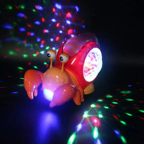 Intelligence Toys LED Light Crab Walking Toys Durable With Music Sensing Crawling Crab Plastic ...