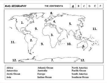 Blank Continents And Oceans Map – Verjaardag Vrouw 2020