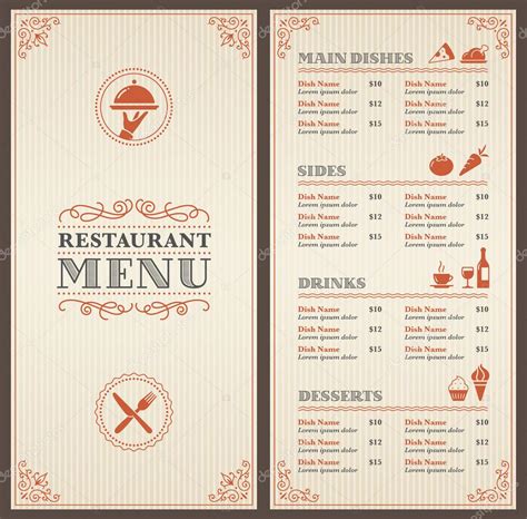 Classic Restaurant Menu Template — Stock Vector #81375610