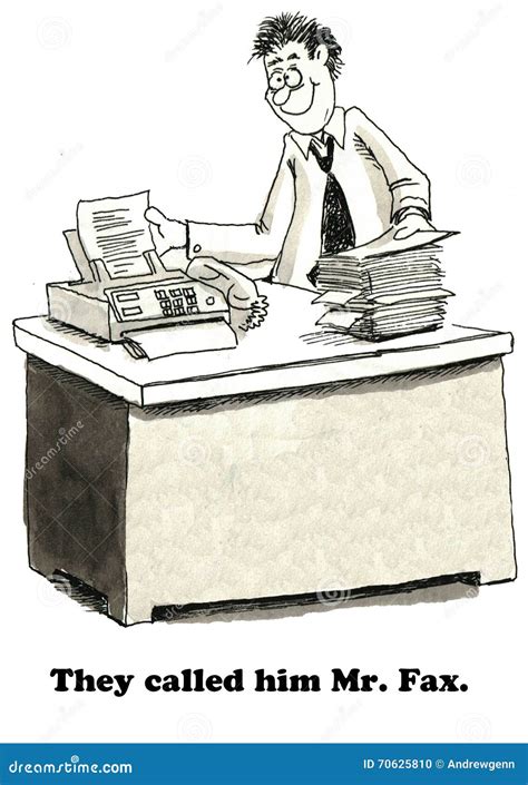 Mr. Fax stock illustration. Illustration of funny, humor - 70625810