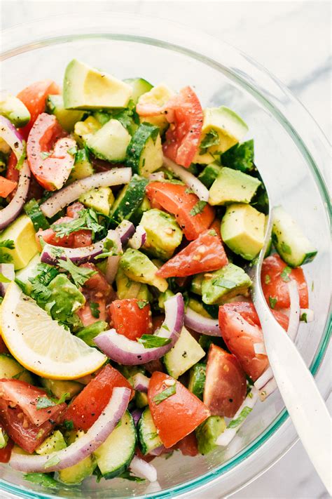 Easy Avocado Tomato and Cucumber Salad Recipe | The Food Cafe