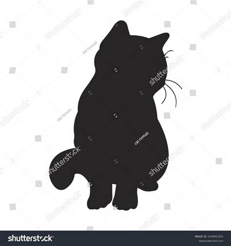 Cat Silhouette Vector White Background Stock Vector (Royalty Free ...