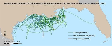 Map of offshore oil and gas pipelines in the United States section of... | Download Scientific ...