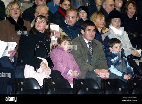 Nigel Clough and his family at the Brian Clough memorial service at Pride Park, home of Derby ...