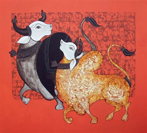 Nandi🐂~bull series by Vivek. Splendid, powerful and interesting piece of art👌 Visit our studio ...