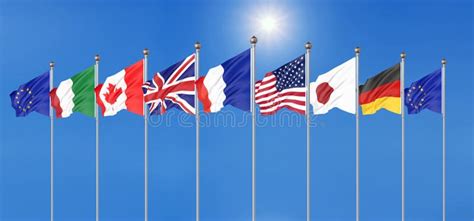 Flags of G7 countries stock vector. Illustration of frame - 89567816