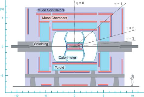 General view of the DØ detector. The proton beam travels from left to... | Download Scientific ...