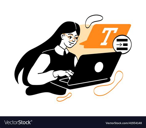 Woman with laptop Royalty Free Vector Image - VectorStock