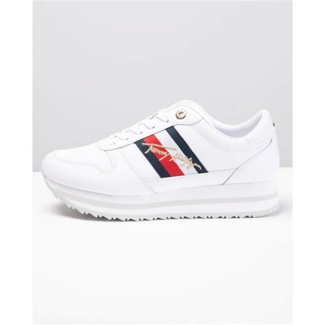 Tommy Hilfiger Signature Leather Logo Womens Trainers - Footwear from ...