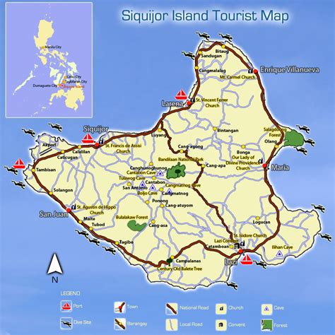 Siquijor Island Tourist Map - Siquijor • mappery