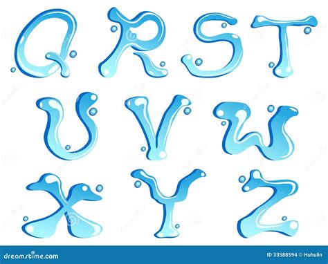 Water Drop Type Font-3 Stock Images - Image: 33588594