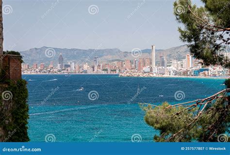 Beautiful Scenery of the City on the Beach from the Frame of Trees in ...