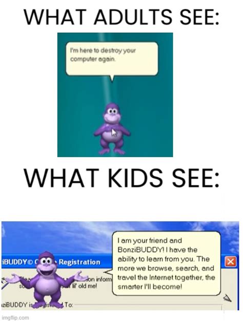 kids and adults seeing BonziBUDDY be like - Imgflip