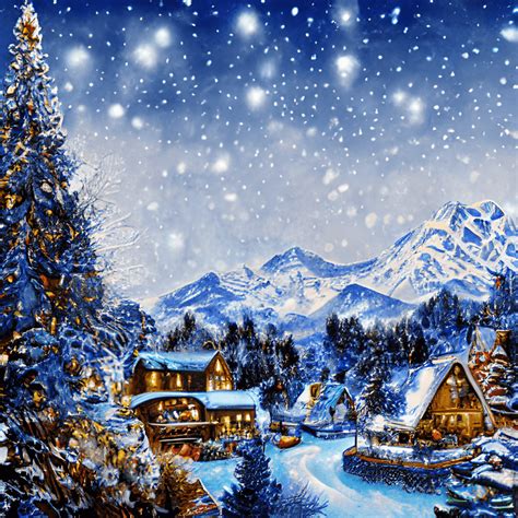 Beautiful Blue Winter Wonderland Christmas Background · Creative Fabrica