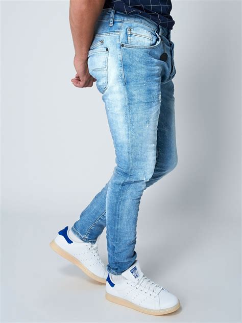 Men's Washed Slim Fit Jeans in Light Blue Project X Paris