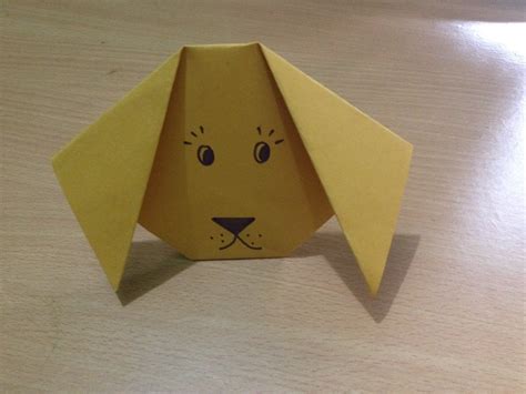 How to make easy origami dog - paper dog face step by step