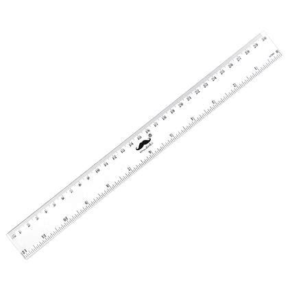 12-Inch Transparent Plastic Ruler - Dual Sided with Inch and Centimeter Measu- Moustache®