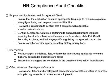 Hr Audit Checklist Template