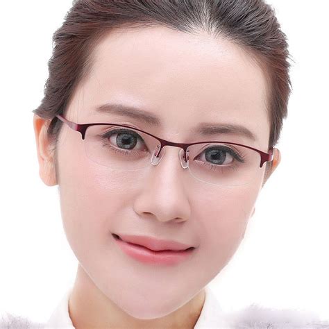 Women's Half Rimless Eyeglasses Frames Meta &TR90 Spectacles Flexible RX Able | eBay | Montures ...