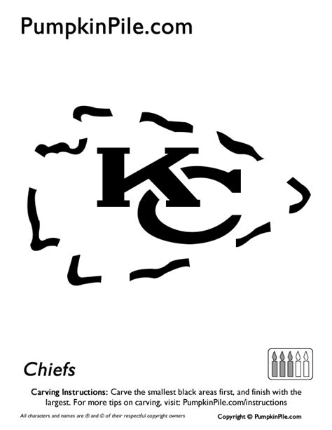 NFL: Kansas City Chiefs (Free Pumpkin Stencil - Pumpkin Pattern - Pumpkin Template - Jack-o ...