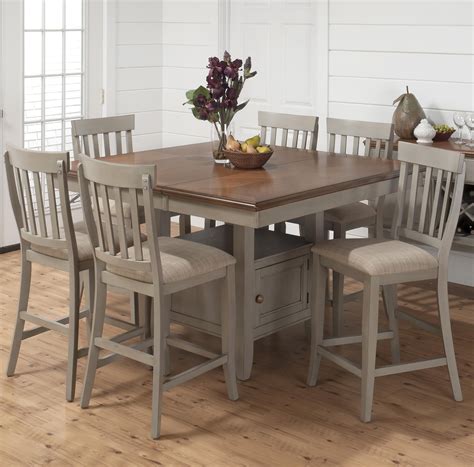 Pottersville Antique Grey 7 Piece Counter Height Dining Set by Jofran | Dining table in kitchen ...